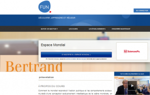 Capture d'écran du site France Université Numérique