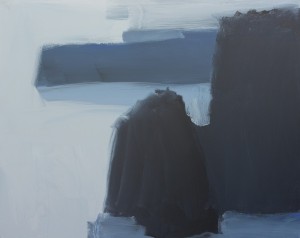 Les tombants, 2012, huile sur toile, par Mathieu Dorval, un des modèles pour le peintre du roman.